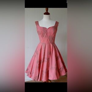 Vintage Nani of Hawaii Coral Tiki Dress